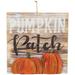 12" Pumpkin Patch Fall Harvest Wooden Wall Sign