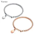 Bracelets en acier inoxydable pour femmes couleur or Rose bijoux en perles chat porte-bonheur