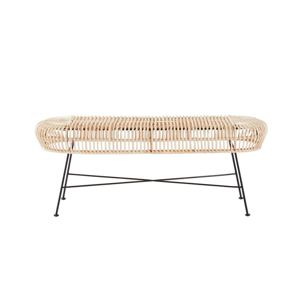 Banc en rotin et métal