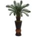 3.5' Cycas Artificial Tree in Bamboo Planter UV Resistant (Indoor/Outdoor) - Green/Brown