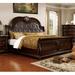 Furniture of America Dame Traditional Cherry Faux Leather Sleigh Bed