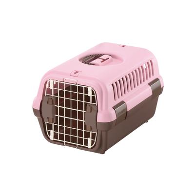 Richell Pink/Brown Pet Travel Carrier, 18.5" L X 12.4 " W X 11.2" H, Small