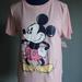 Disney Tops | Disney Women's Mickey Mouse Pink Short Sleeve T-Shirt ~M(7-9)~ | Color: Black/Pink | Size: M