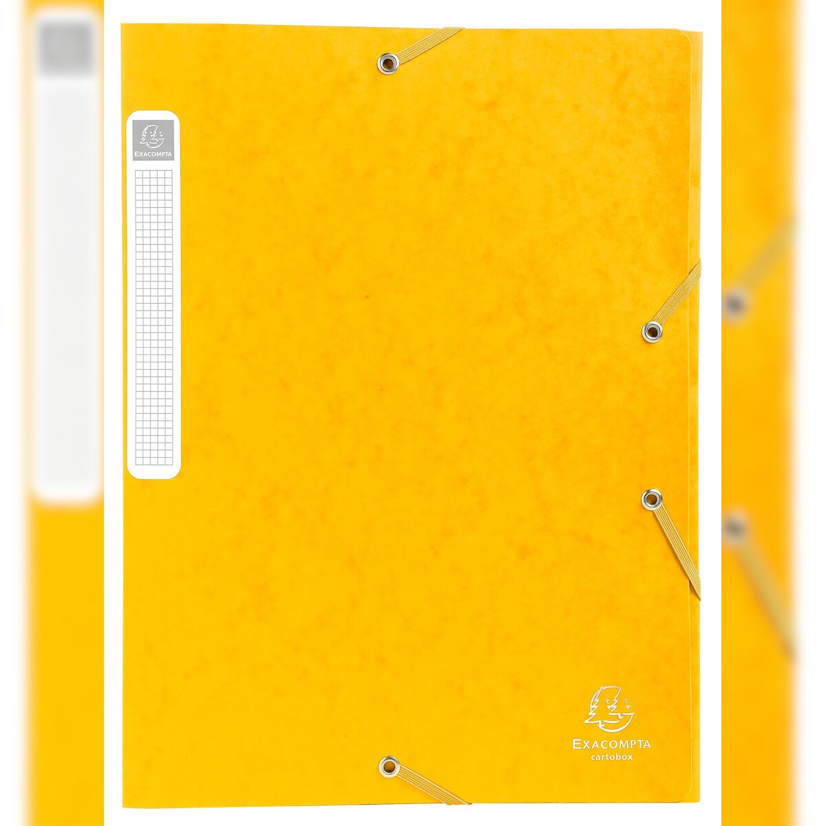 Exacompta 18506H 25x Archivbox Cartobox, flach geliefert, Rücken 25mm aus Colorspan-Karton, mit 3 Klappen und Gummizug, 25x33cm für DIN A4 - Gelb Image