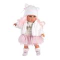 Llorens 1053537 Puppe Elena mit pinken Haaren und blauen Augen, Fashion Doll mit weichem Körper, inkl. trendigem Outfit, 35cm