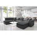 Black/Gray Sectional - Orren Ellis Mureil Sectional Sleeper Sofa Polyester | 29.92 H x 137.8 W x 25.2 D in | Wayfair