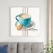 Red Barrel Studio® Wake Me up Coffee I w/ Stripes by Danhui Nai - Wrapped Canvas Painting Canvas in White | 36 H x 36 W x 1.25 D in | Wayfair