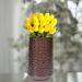 Wrought Studio™ Rustic Iron Flower Plant Centerpiece Hammered Vase 10.75 Inch Aluminum in Brown | 10.75 H x 6.75 W x 6.75 D in | Wayfair