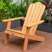 Rosecliff Heights Wooden Leisure, Adirondack Chair w/ Cup Holder Plastic/Resin in Brown | 36 H x 22 W x 34 D in | Wayfair