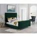 Brayden Studio® Brando Velvet Modern Modern Contemporary Platform Bed For Bedroom Upholstered/Velvet in Green | 65 H x 83.5 W x 90.2 D in | Wayfair