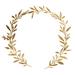 Red Barrel Studio® Wreath in Gold IV by Annie Warren - Wrapped Canvas Painting Canvas | 12 H x 12 W x 1.25 D in | Wayfair