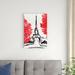 Red Barrel Studio® Day in Paris I by Annie Warren - Wrapped Canvas Painting Canvas in Black/Red/White | 30 H x 20 W x 1.25 D in | Wayfair