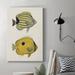 Rosecliff Heights Yellow & Gray Fish III - Wrapped Canvas Graphic Art Canvas, Solid Wood in Black/Blue/Green | 12 H x 8 W x 1 D in | Wayfair