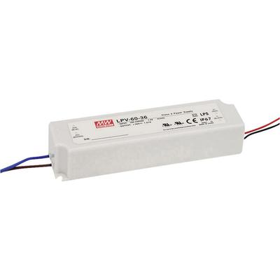 LPV-60-24 LED-Trafo Konstantspannung 60 w 0 - 2.5 a 24 v/dc nicht dimmbar, Überlastschutz - Mean