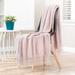 Chanasya Textured Knit Acrylic Throw Blanket With Tassels