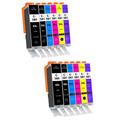 Supply Guy 12 printer cartridges XXL with chip compatible with Canon PGI-580 CLI-581 for Pixma TS8100 TS8150 TS8151 TS8152 TS8200 TS8250 TS8251 TS8252 TS8300 TS8350 TS8351 TS8352 TS9100 TS9150 TS9155