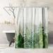 East Urban Home 71" x 74" Shower Curtain, Winter Evergreen Forest by PI Creative Art Polyester in Gray/Green | 71 H x 74 W in | Wayfair