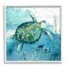 Stupell Industries Sea Tortoise & Fish over Nautical Ocean Map by Carol Robinson - Painting on Canvas in Blue | 17 H x 17 W x 1.5 D in | Wayfair