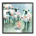 Stupell Industries Piglet in Flock of Sheep Adorable Farm Animal by Carol Robinson - Painting on Canvas in Green | 17 H x 17 W x 1.5 D in | Wayfair