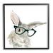 Stupell Industries Adorable Rabbit Black Frame Glasses Hipster Bunny XL Stretched Canvas Wall Art By Carol Robinson Canvas in Gray | Wayfair