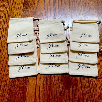 J. Crew Jewelry | 12 New J Crew Small Linen Jewelry Bags (Empty) | Color: Cream/White | Size: Os