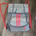 Adidas Bags | Adidas 3 Stripe Neon Pink/Gray/Silver String Backpack | Color: Gray/Pink | Size: Os