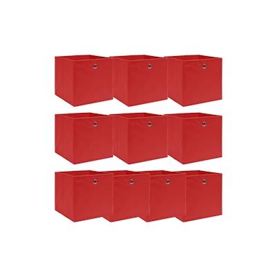 vidaXL Aufbewahrungsboxen 10 Stk. Rot 32x32x32 cm Stoff