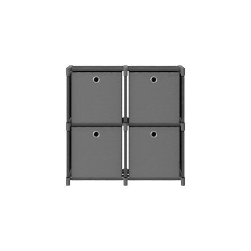 vidaXL Würfelregal mit 4 Boxen Grau 69x30x72,5 cm Stoff