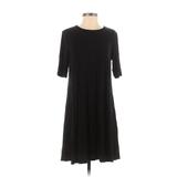 Old Navy Casual Dress - A-Line Crew Neck 3/4 Sleeve: Black Solid Dresses - Women's Size Medium