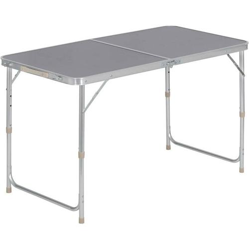 Campingtisch Klapptisch Gartentisch höhenverstellbar grau - grau - Woltu
