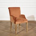 Fauteuil de table en velours caramel