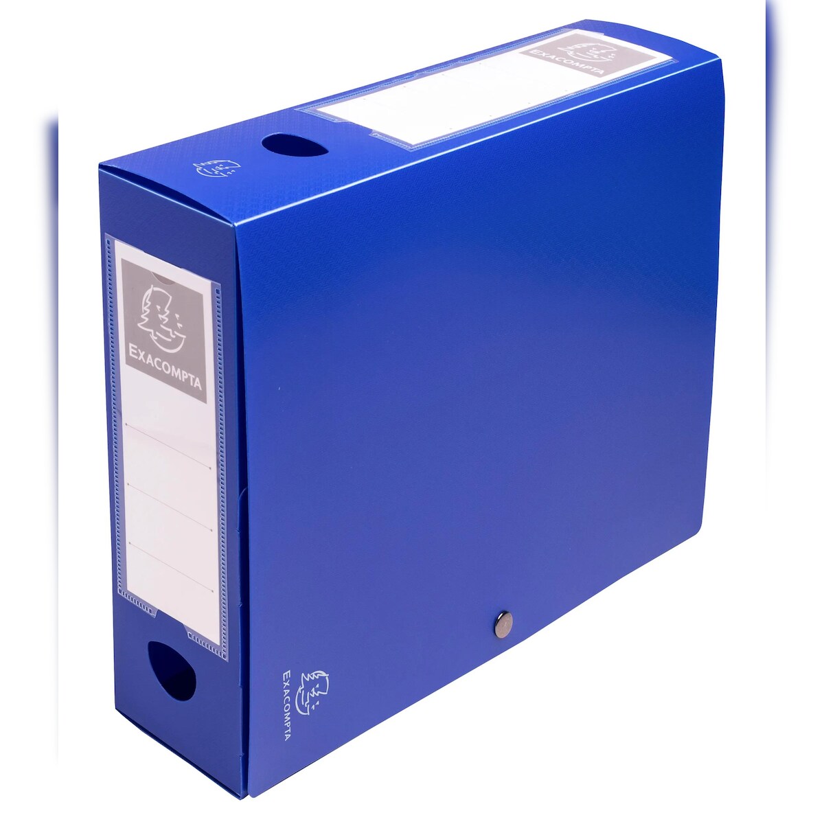 Exacompta 59832E 10x Archivbox mit Druckknopf aus PP 700µ, Rücken 80mm, blickdicht, 25x33cm für DIN A4 - Blau Image