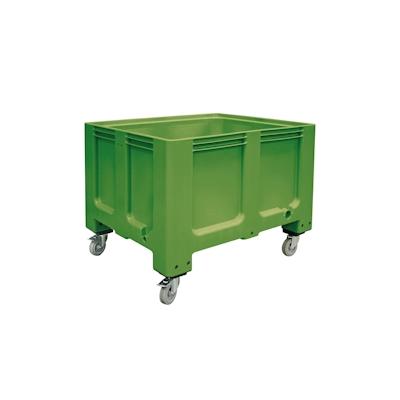 BRB Palettenbox, 4 Rollen, 610 Liter, 1200x1000x915 mm, Tiefkühlhaus geeignet, grün Image