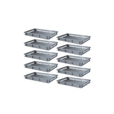 BRB 10 durchbrochene Eurobehälter mit 2 Griffleisten, LxBxH 600x400x75 mm, 14 Liter Image