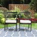 Lark Manor™ Mcgahan Patio Dining Armchair w/ Cushion in Black | 35 H x 21.75 W x 22.7 D in | Wayfair PV-344-B