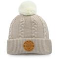 Women's Fanatics Branded Natural Oakland Athletics Outdoor Play Cuffed Knit Hat with Pom