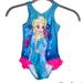 Disney Swim | Disney Elsa Frozen One Piece Swimsuit With Ruffles Blue Pink Size 3t | Color: Blue/Pink | Size: 3tg