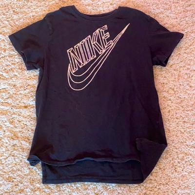 Nike Shirts & Tops | Black Nike T-Shirt With Silver Nike Swoosh For Girls | Color: Black/Silver | Size: Xlg