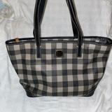 Dooney & Bourke Bags | Dooney & Bourke Gray/Black Plaid Zippered Tote | Color: Black/Gray | Size: Os