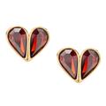 Kate Spade Jewelry | Kate Spade Rock Solid Crystal Red Heart Earrings | Color: Gold/Red | Size: Os