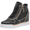 GUESS Damen Fiora Sneaker, Schwarz/Platino, 37.5 EU