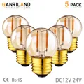 GANRILAND-Ampoule LED G40 1W E12 E14 base verre ambré 2200K basse tension pour maison