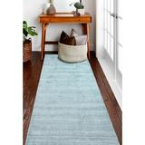 Blue 30 x 0.4 in Area Rug - Bashian Rugs Matrix Hand Knotted Aqua Area Rug Viscose/Wool | 30 W x 0.4 D in | Wayfair M144-AQ-2.6X10-BMA