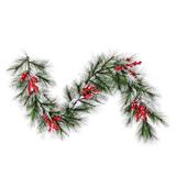 Vickerman 676509 - 6'x16" Frosted Garl Red/Green Decor 55T (G213014) Traditional Green Christmas Garland