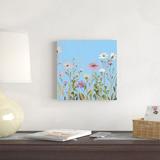 Red Barrel Studio® Wild Flowers on Cerulean I by Sandra Iafrate - Wrapped Canvas Painting Canvas | 12 H x 12 W x 1.25 D in | Wayfair