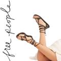 Free People Shoes | Free Peoplela Jolla Leather Wrap Sandals Nwt | Color: Tan | Size: 10