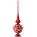 15" Burgundy and Gold Glass Christmas Tree Topper - 15 in