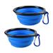 Neat Market Portable Dog Bowl Plastic (affordable option) in Blue | 2 H x 5 W x 3.5 D in | Wayfair BLUE COLLAPSIBLE DOG BOWL=02