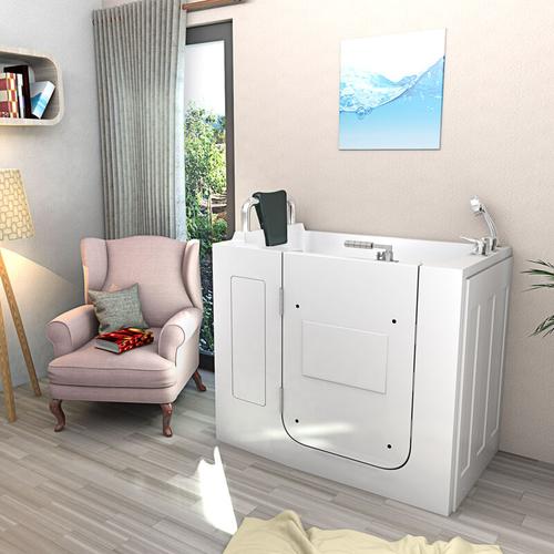 Sitzbadewanne Senioren Wanne Sitzwanne mit Tür S08-B 110x68cm – Weiß