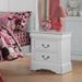 Solid Pine Nightstand with 2 Drawers,Nickel Metal Handle(White)